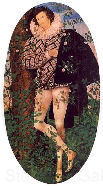 Nicholas Hilliard Young Man Leaning Against a Tree Germany oil painting art